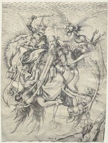 St. Anthony tormented by the Devils, 1400s. Creator: Martin Schongauer (German, c.1450-1491)