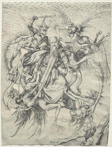 St. Anthony tormented by the Devils, 1400s. Creator: Martin Schongauer (German, c.1450-1491)