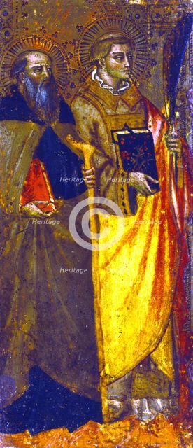 'St Anthony Abbot and a Martyr', c1355-c1390. Artist: Master of the Misericord