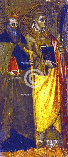 'St Anthony Abbot and a Martyr', c1355-c1390. Artist: Master of the Misericord