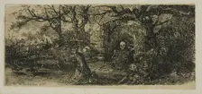 St. Anthony and Death, 1837. Creator: Rodolphe Bresdin