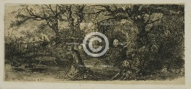 St. Anthony and Death, 1837. Creator: Rodolphe Bresdin.