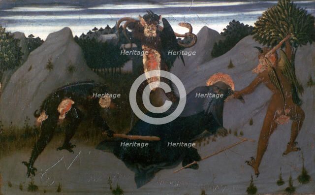 'St Anthony Beaten by Devils', 1423-1426. Creator: Sassetta.