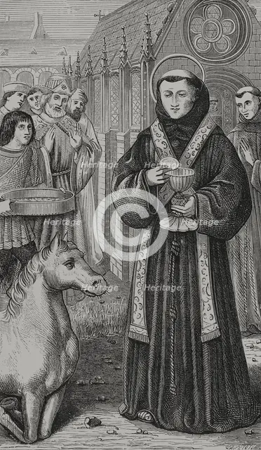 St Anthony of Padua, (1195-1231) wishing to demonstrate to a heretic...late 15th century (1877).  Creator: Unknown.