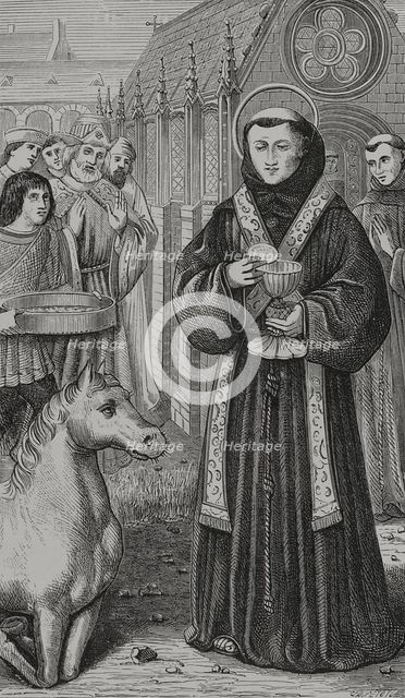 St Anthony of Padua, (1195-1231) wishing to demonstrate to a heretic...late 15th century (1877).  Creator: Unknown.