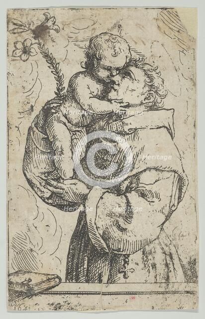 St Anthony of Padua embracing the Christ Child, 1641. Creator: Anon.