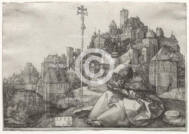 St. Anthony Reading, 1519. Creator: Albrecht Dürer (German, 1471-1528).