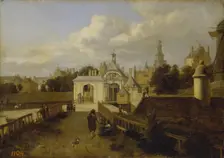 St Antony Gates in Amsterdam, 1660. Creators: Jan van der Heyden, Adriaen van de Velde