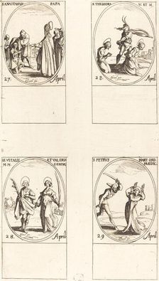 St. Anastasius; St. Theodora; Sts. Vitalis and Valeria; St. Peter Martyr. Creator: Jacques Callot