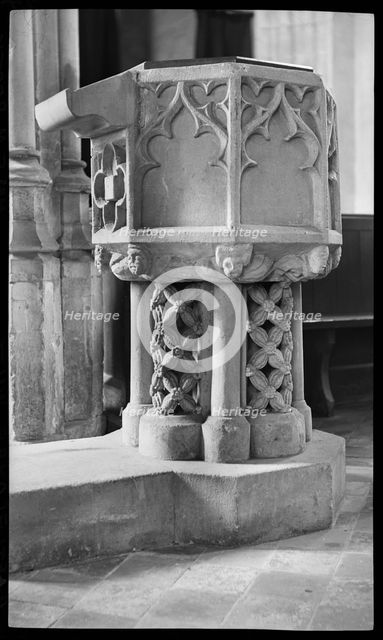 St Andrew's Church, Churchyard, Market Place, Castle Combe, Wiltshire, 1940-1949. Creator: Ethel Booty.