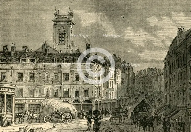 'St. Andrew's Church, from Snow Hill, in 1850', (c1872). Creator: Unknown.