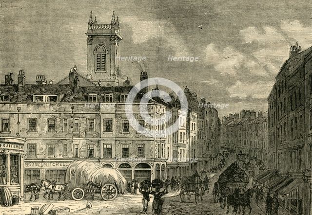 'St. Andrew's Church, from Snow Hill, in 1850', (c1872). Creator: Unknown.