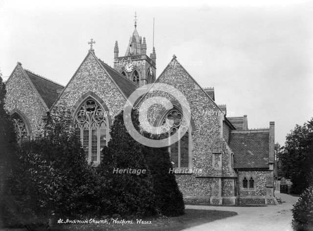 St Andrew's Church, Watford, Hertfordshire, 1890-1910. Artist: Unknown