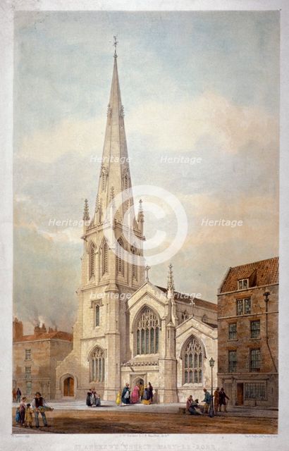 St Andrew's Church, Wells Street, Marylebone, London, c1846. Artist: Day & Haghe