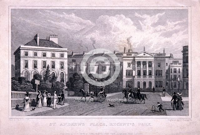St Andrew's Place, Regent's Park, Marylebone, London, 1828. Artist: William Radclyffe