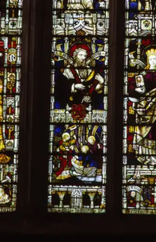 St. Andrew with cross, Hereford Cathedral, England, 20th century. Artist: CM Dixon