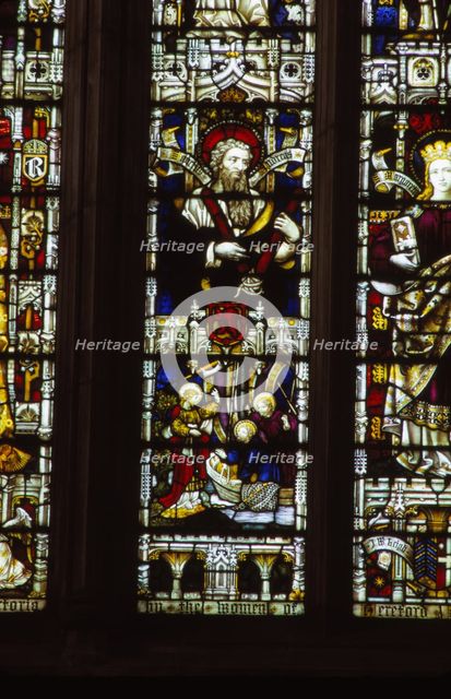 St. Andrew with cross, Hereford Cathedral, England, 20th century. Artist: CM Dixon.