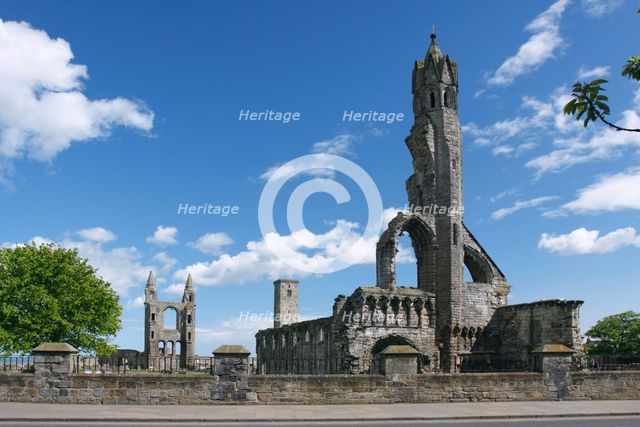 St Andrews Cathedral and St Rule's Tower, Fife, Scotland, 2009.  Creator: Peter Thompson.