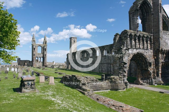 St Andrews Cathedral and St Rule's Tower, Fife, Scotland, 2009.  Creator: Peter Thompson.