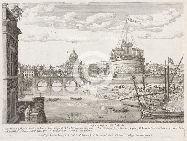 St. Angelo from "Prospectus Locurum Urbis Romae Insign[ium], 1666. Creator: Lievin Cruyl (Flemish, c. 1640-c. 1720).