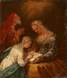 St Anne Teaching the Virgin to Read, 17th century. Creator: Unknown