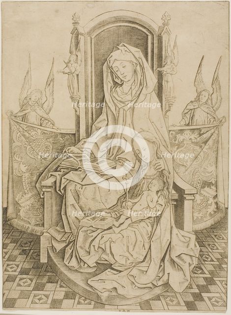 St. Anne, The Virgin and Child, c.1485. Creator: Master IAM of Zwolle.