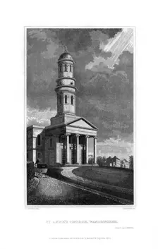 St Anne's Church, Wandsworth, London, 1830.Artist: R Winkles
