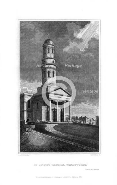 St Anne's Church, Wandsworth, London, 1830.Artist: R Winkles