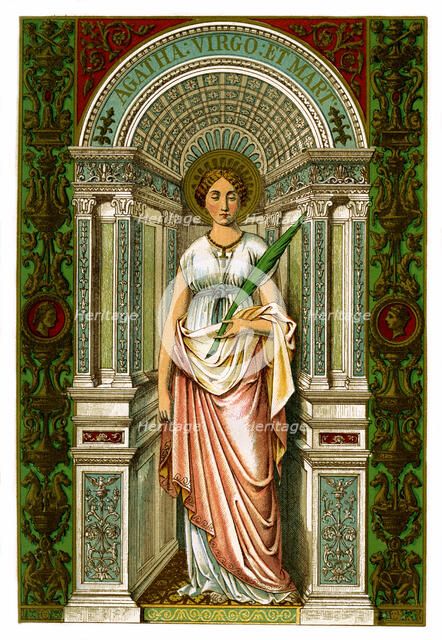 St Agatha, virgin and martyr, 1886. Artist: Unknown