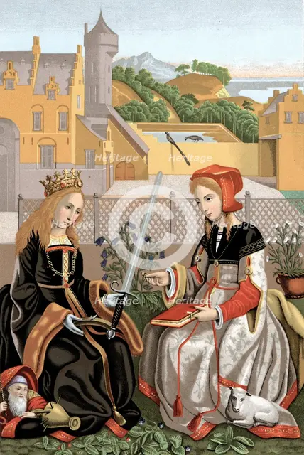 St Agnes and St Catherine. Artist: Unknown