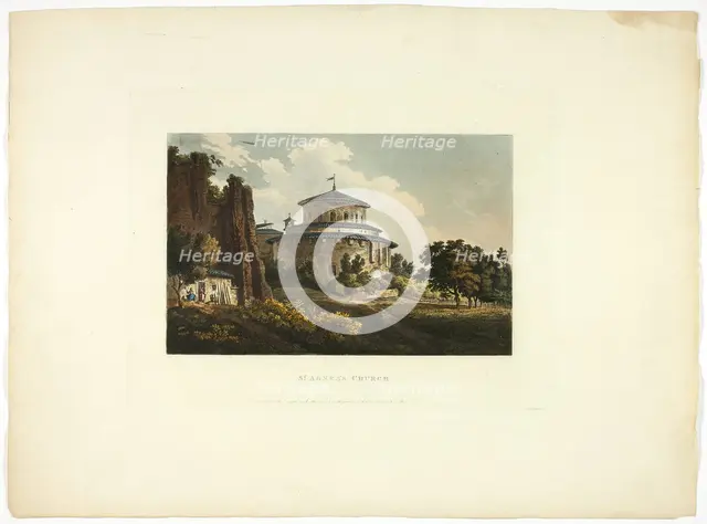 St. Agnes's Church, plate eight from the Ruins of Rome, published August 4, 1796. Creator: Matthew Dubourg.