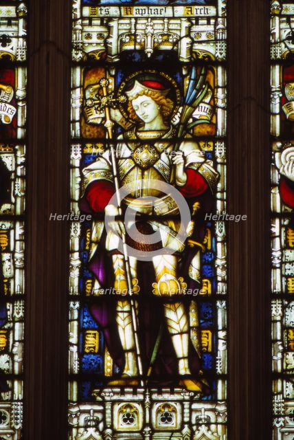 St. Alban in  West window of Hereford Cathedral, England, 20th century.    Artist: CM Dixon.
