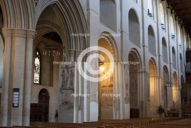 St Alban's Cathedral, St Alban's, Hertfordshire, England, UK, 4/6/10.  Creator: Ethel Davies.