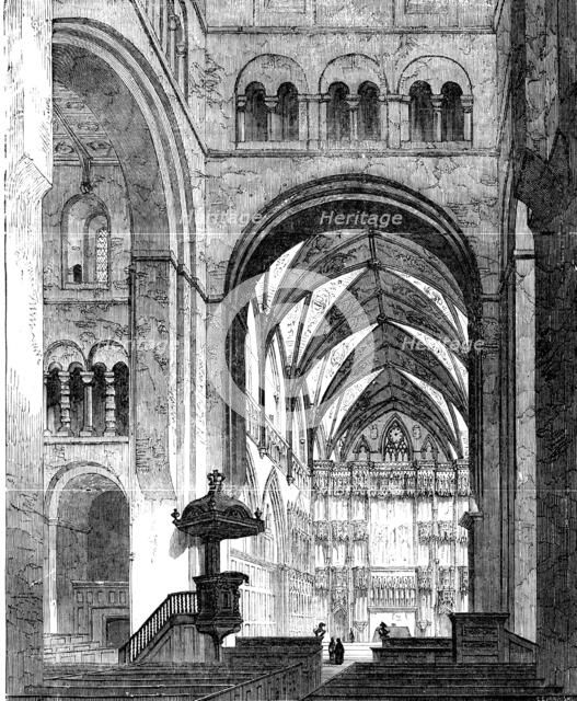 St. Albans Abbey: the Choir and High Altar, 1856.  Creator: Unknown.