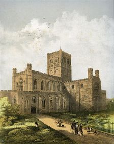 St Albans Cathedral, Hertfordshire, c1870. Artist: WL Walton