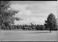 St Albans Cathedral, St Albans, Hertfordshire, July 1958. Creator: Margaret F Harker