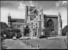 St Albans Cathedral, St Albans, Hertfordshire, July 1958. Creator: Margaret F Harker