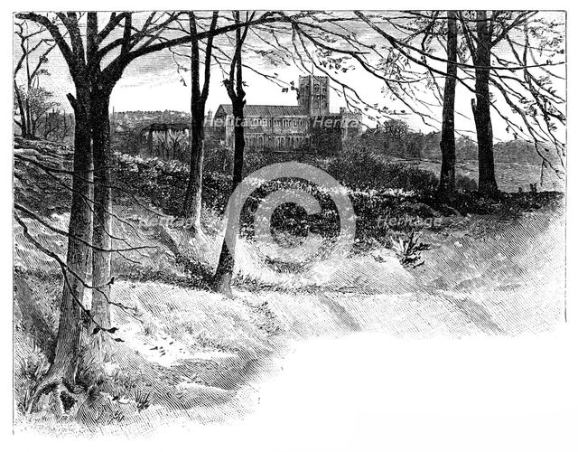 'St Albans, from Verulam', 19th century. Artist: Unknown