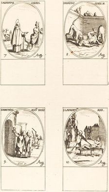 St. Albert of Sicliy, Carmelite; St. Marinus;St. Demetrius and Companions; St. Lauren. Creator: Jacques Callot