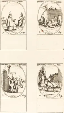 St. Albert of Sicliy, Carmelite; St. Marinus;St. Demetrius and Companions; St. Lauren. Creator: Jacques Callot