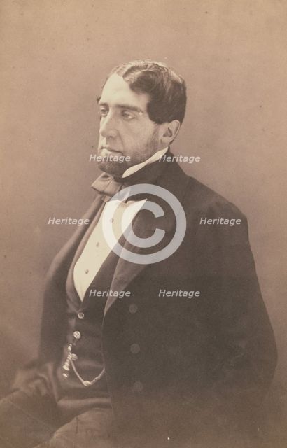 St. Albin, bibliothecaire de L'impératrice Eugénie, 1855-1859. Creator: Nadar.