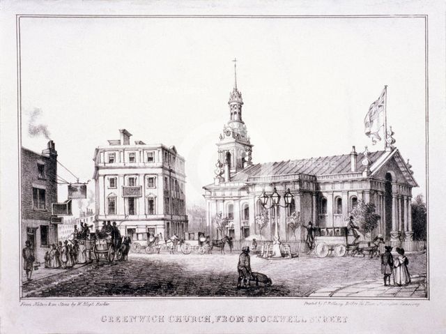 St Alfege, Greenwich, London, c1830. Artist: W Bligh Barker