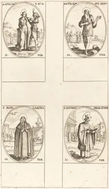 St. Apollonia; St. Guillaume; St. Scholastica; St. Saturnin. Creator: Jacques Callot