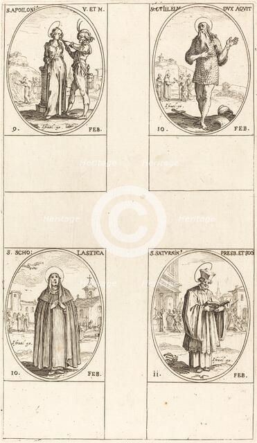 St. Apollonia; St. Guillaume; St. Scholastica; St. Saturnin. Creator: Jacques Callot.