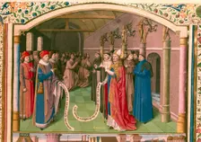 St Augustin, Bishop of Hippo in discussion