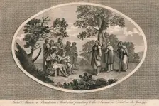 St Augustine, a Benedictine monk, first preaching to the Saxons in Kent, 597 (1793)