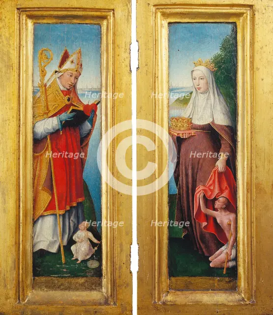 St Augustine and St Elizabeth, c1510. Creator: Dutch or Lower-Rhenish Master.