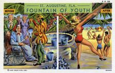 St Augustine, Florida, Fountain of Youth postcard, 1940
