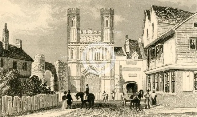 'St. Augustine's Gate, Canterbury. Kent', c1835. Creator: Unknown.