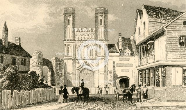 'St. Augustine's Gate, Canterbury. Kent', c1835. Creator: Unknown.